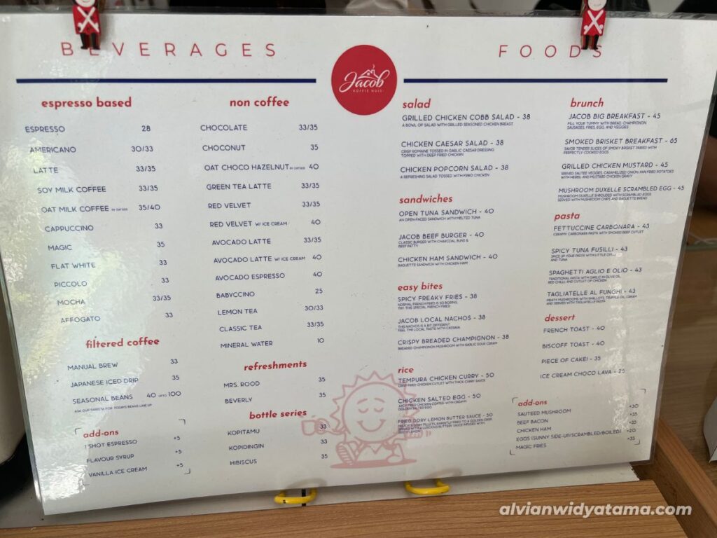 Jacob Koffie Huis: Kedai Kopi Serius di Kawasan Depok Lama 5 Menu Jacob Koffie Huis Coffee Shop Depok