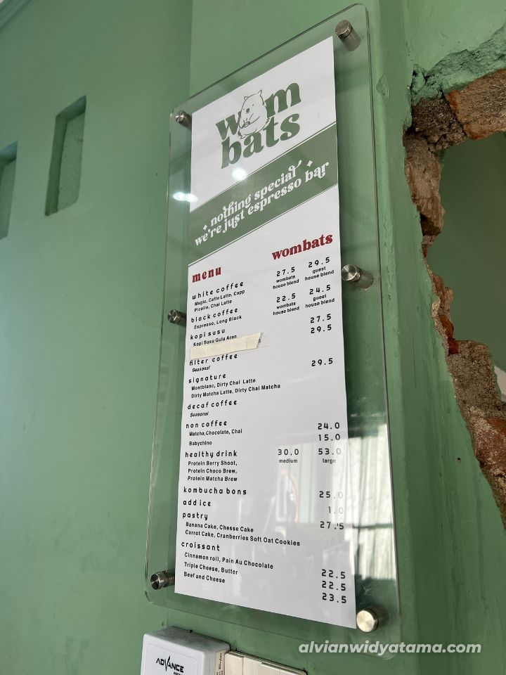 Wombats Coffee: Tempat Ngopi yang Bersahaja di Jogja 4 Menu di Wombats Coffee