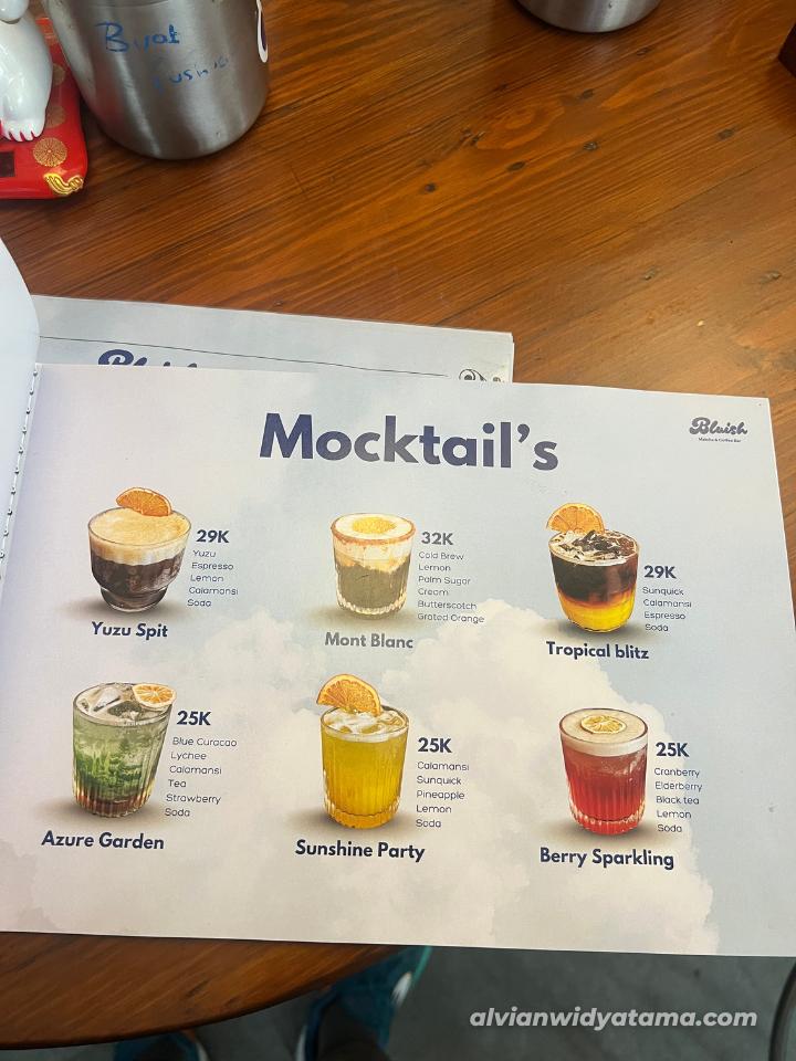 Bluish Coffee Bar Menu 2